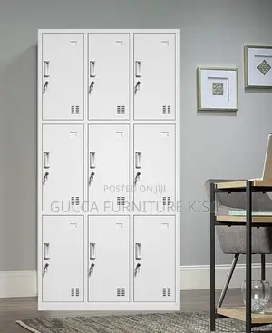 9 Locker Organizer Metallic Storage Cabinet