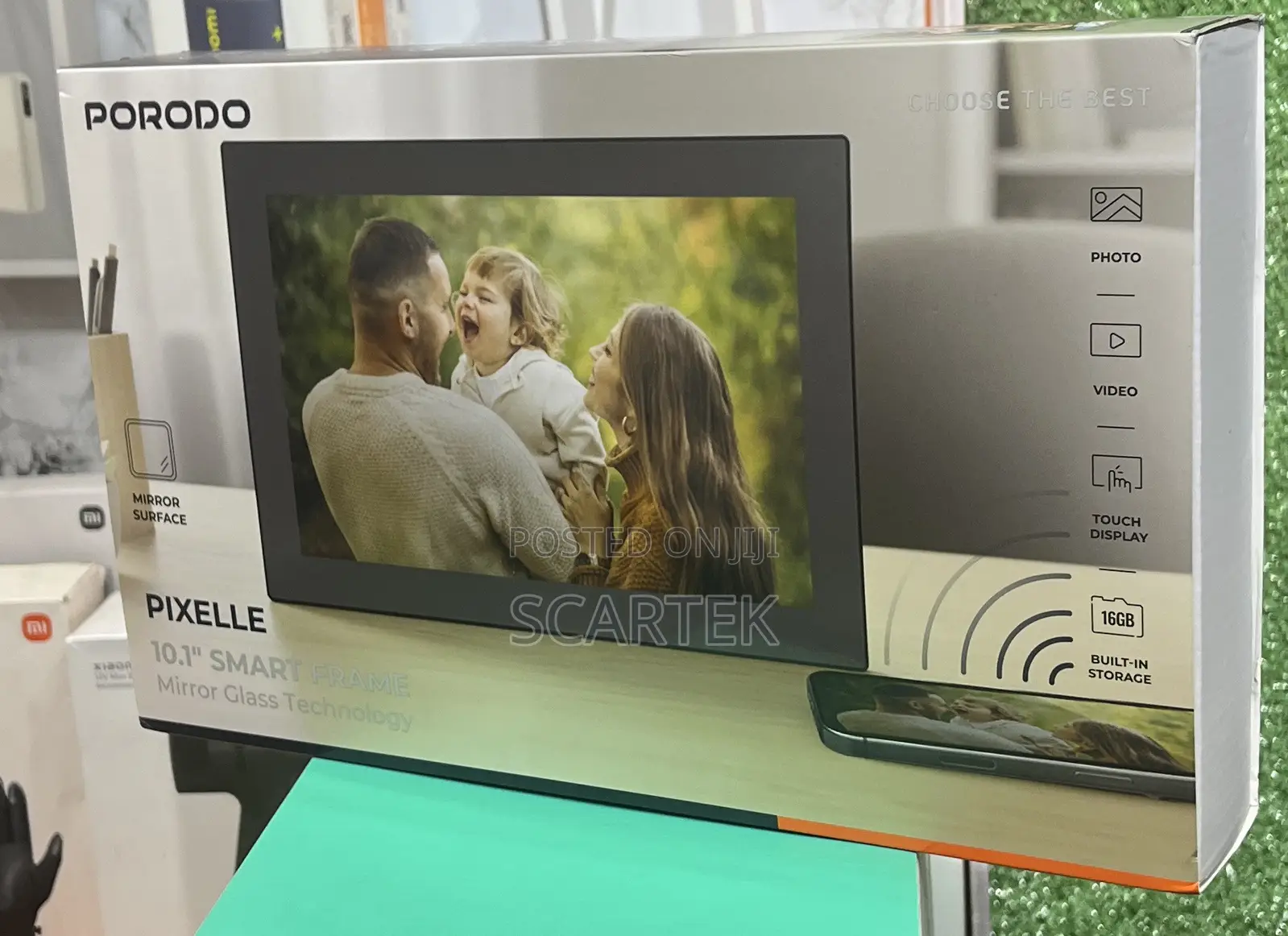 Porodo Pixelle 10.1" Smart Mirror Digital Photo Frame,