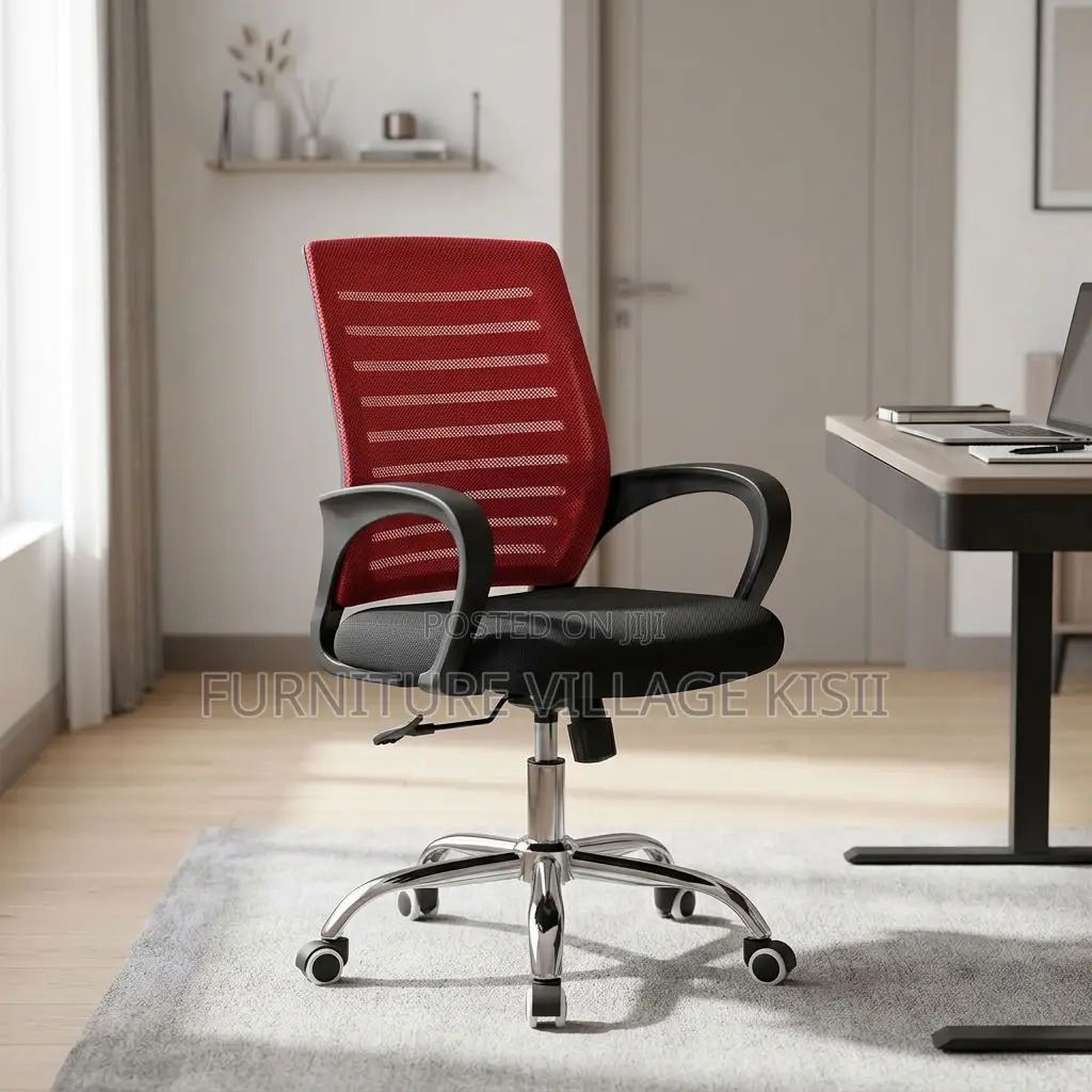 Red Ergonomic Swivel Office Chair