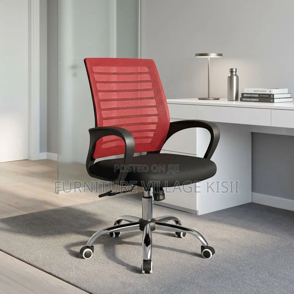 Red Ergonomic Swivel Office Chair