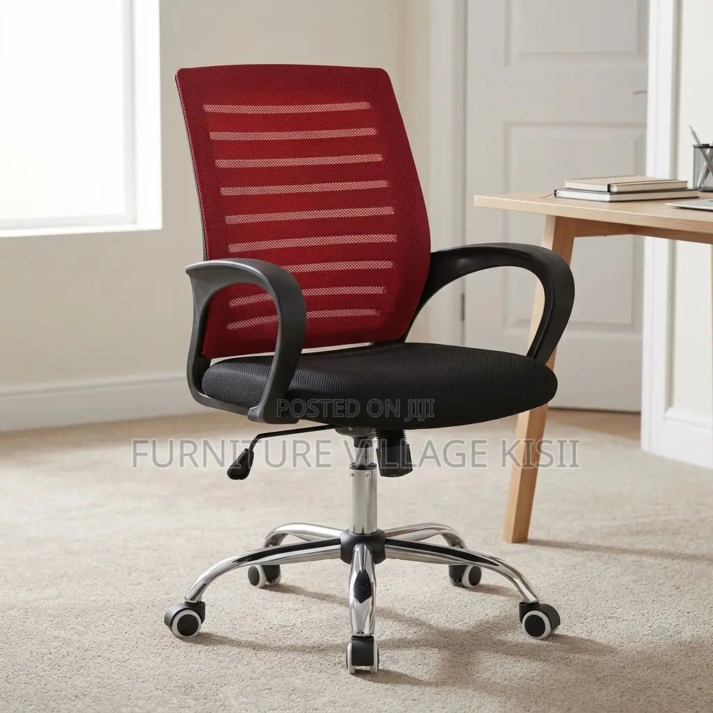 Red Ergonomic Swivel Office Chair
