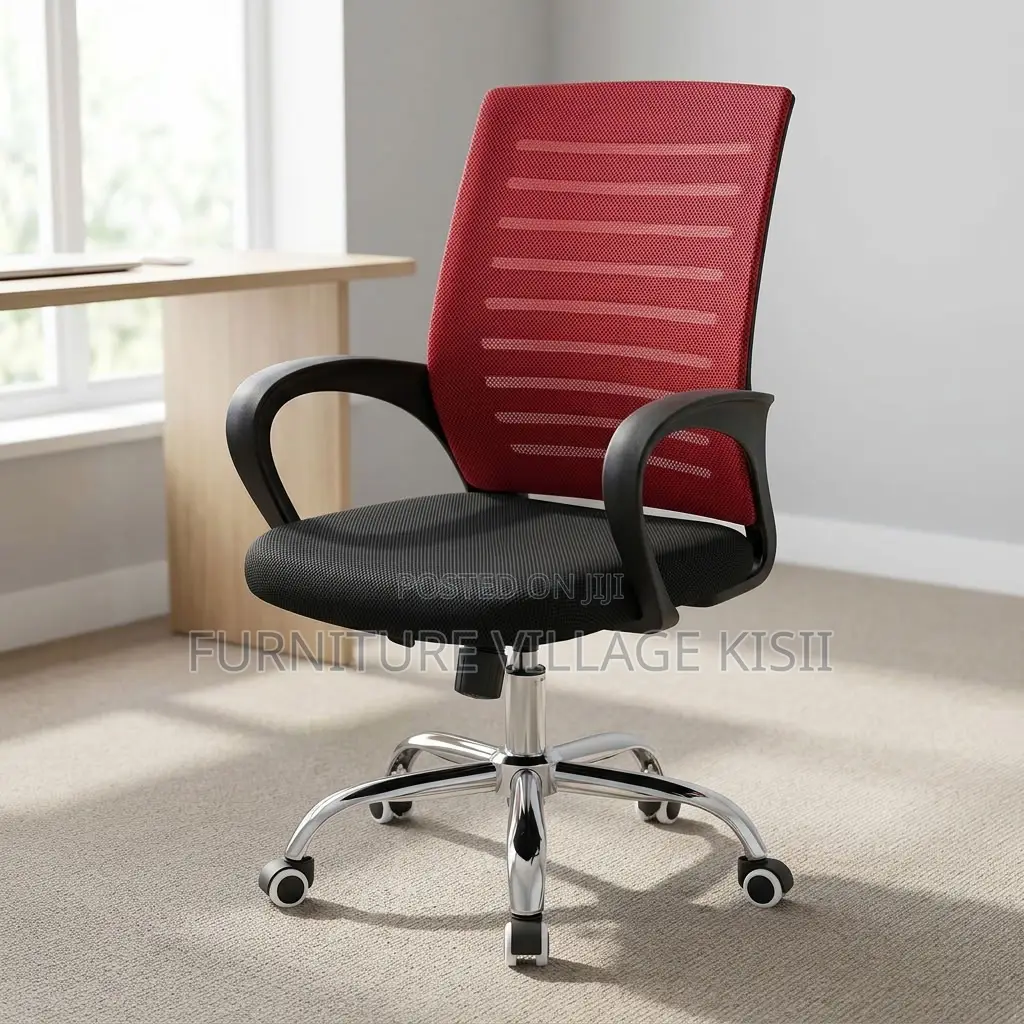 Red Ergonomic Swivel Office Chair