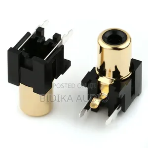 Single Hole 3-Pin RCA Audio Connector Gold-Plated Female Jack