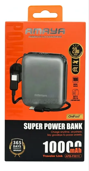 AMAYA Super Power Bank 10000mAh APB-F001C 20W Max Traveler Link