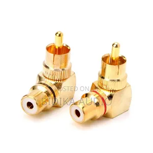 Connector 90 Degree AV Audio Adapters Cable Plug Butt Cap