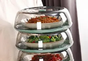 Round Acrylic Food Cover With Base Dish