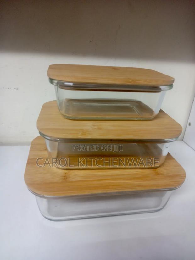 3 PC Glass Bowl Container - thumbnail 2