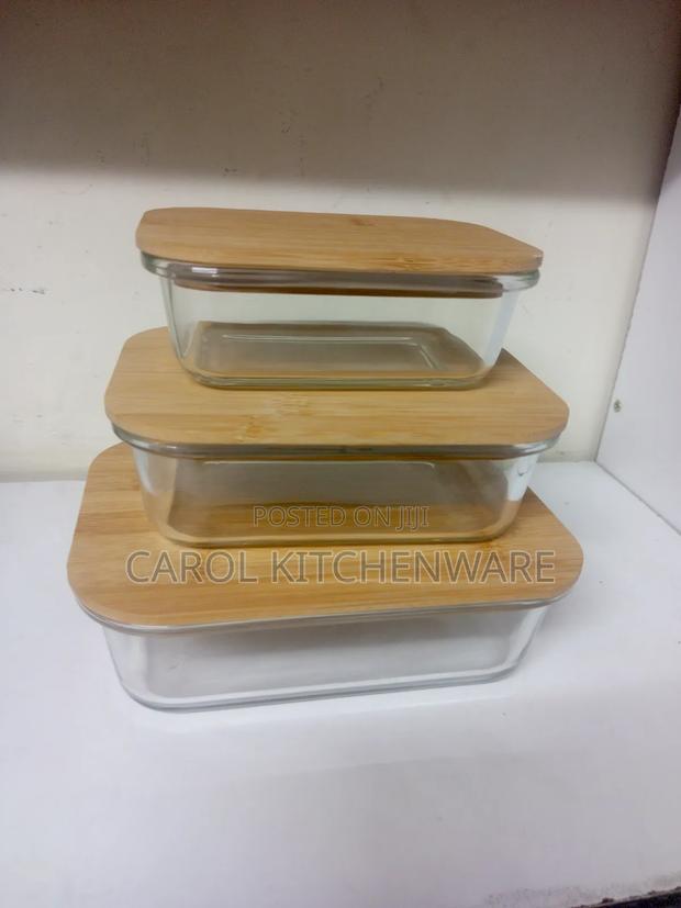 3 PC Glass Bowl Container - thumbnail 3