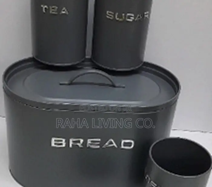 Bread Storage Bin With 3pc Canister Set