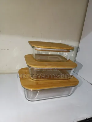 Airtight Glass Container With Bamboo Lid