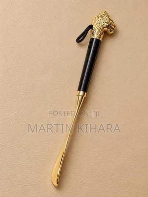Elegant Authentic Shoe Horn With a Polished Gold Finish