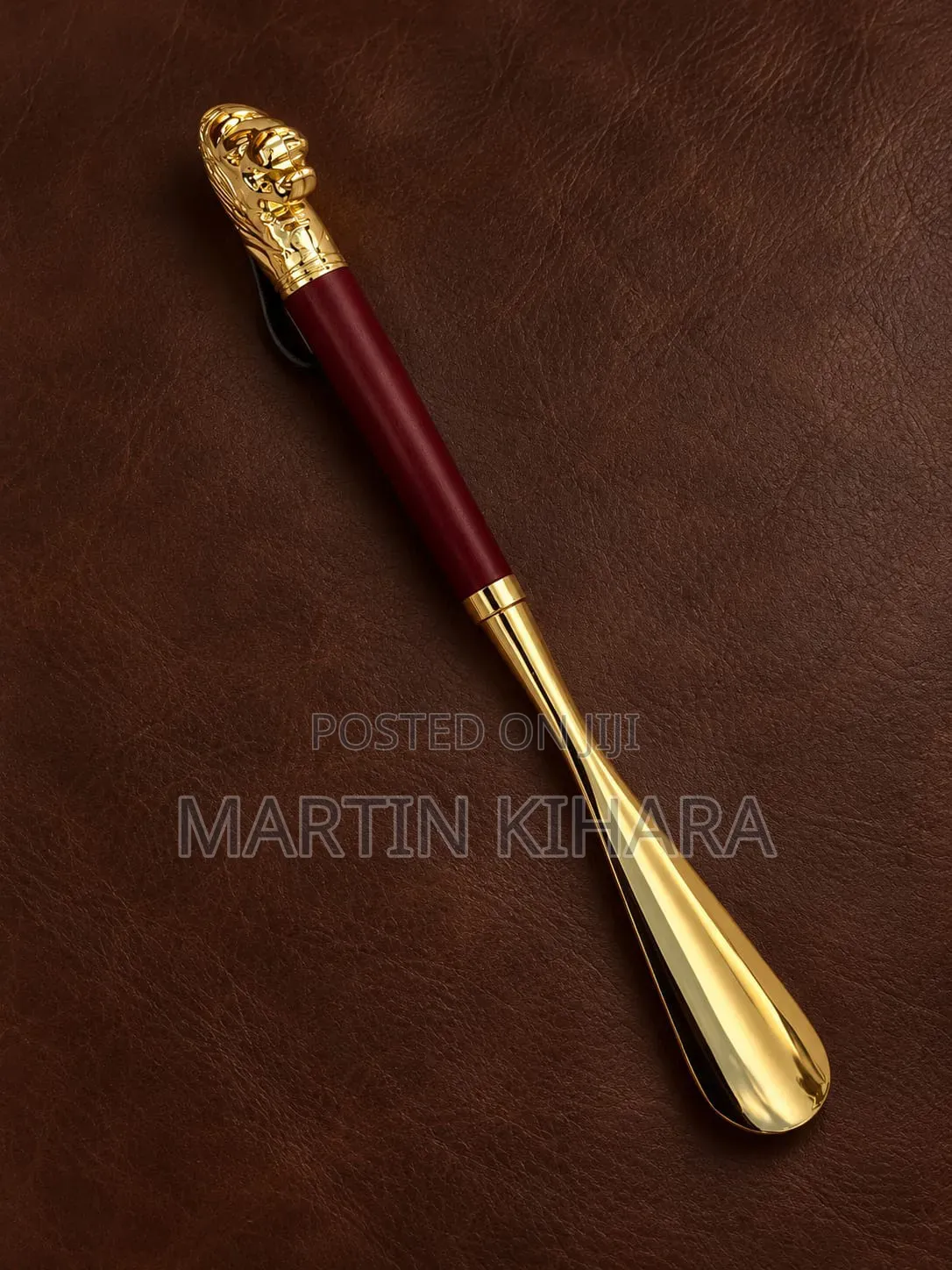 Elegant Authentic Shoe Horn With a Polished Gold Finish