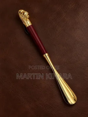 Elegant Authentic Shoe Horn With a Polished Gold Finish