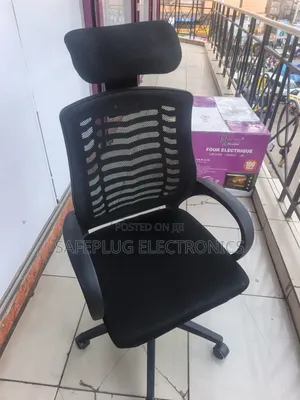 High-Back Mesh Office Chair With Adjustable Headrest