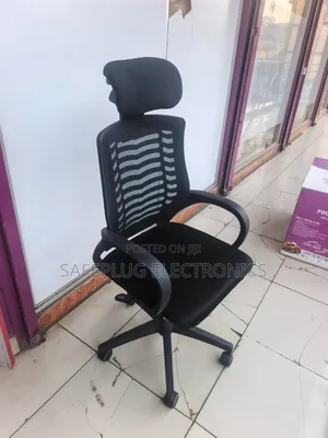 High-Back Mesh Office Chair With Adjustable Headrest