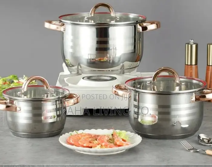 6 Piece Stainless Steel Cookware Set 7 Layer Bottom