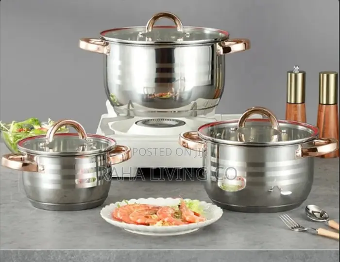 6 Piece Stainless Steel Cookware Set 7 Layer Bottom
