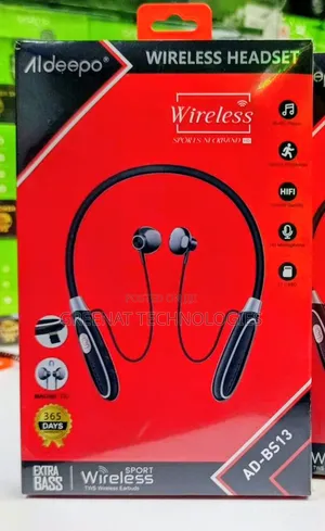Aldeepo AD-BS13 Wireless Headset - Sports Neckband HD - Extra Bass
