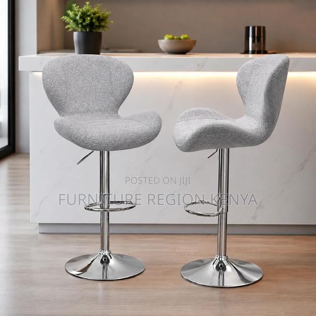 Cream Bar/Kitchen Stool, Silver - main view