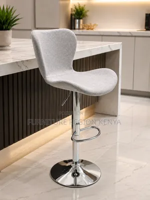 Cream Bar/Kitchen Stool, Silver