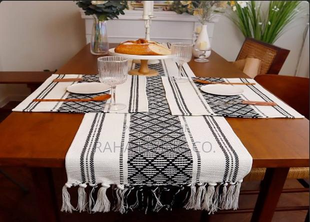 Braided Woven Table Runner With Mats Set - main view