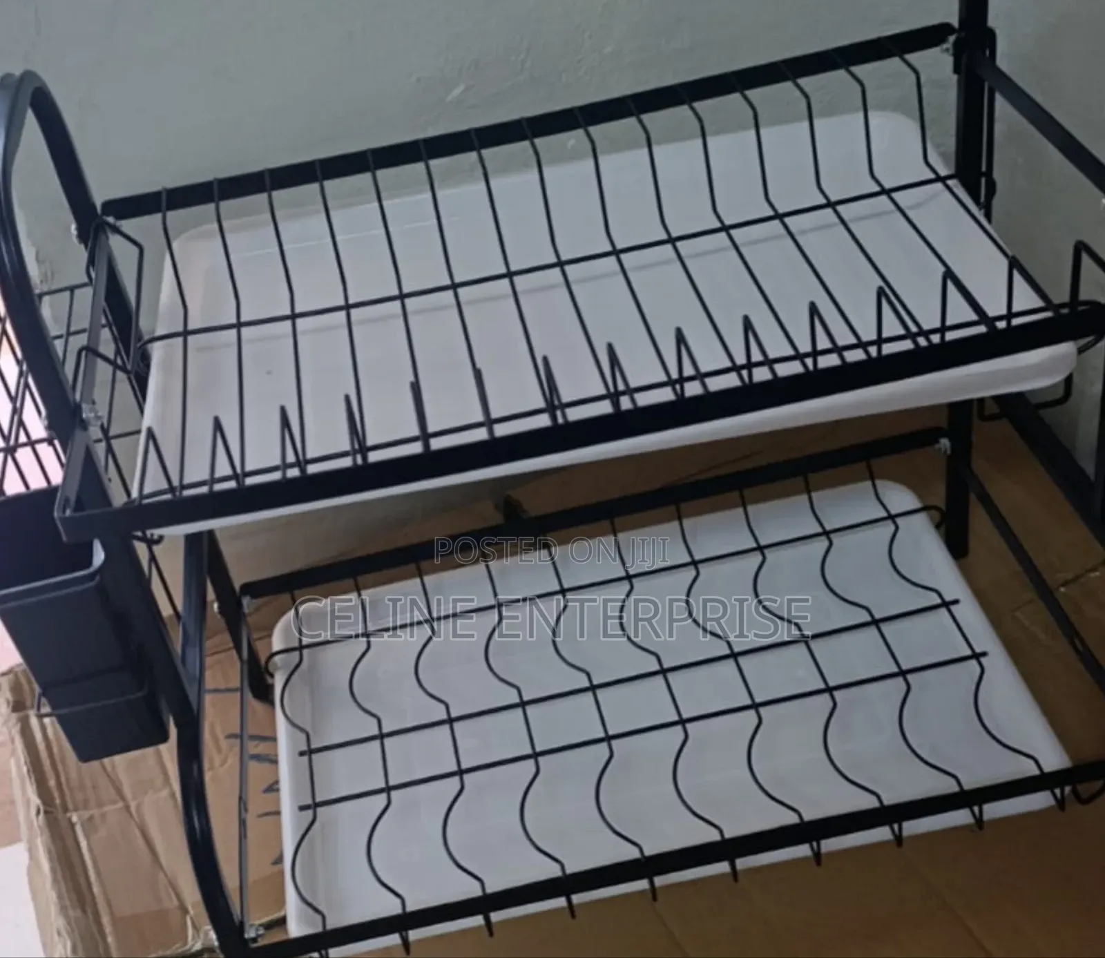Heavy-Duty 2-Tier Dish Rack for Home Use