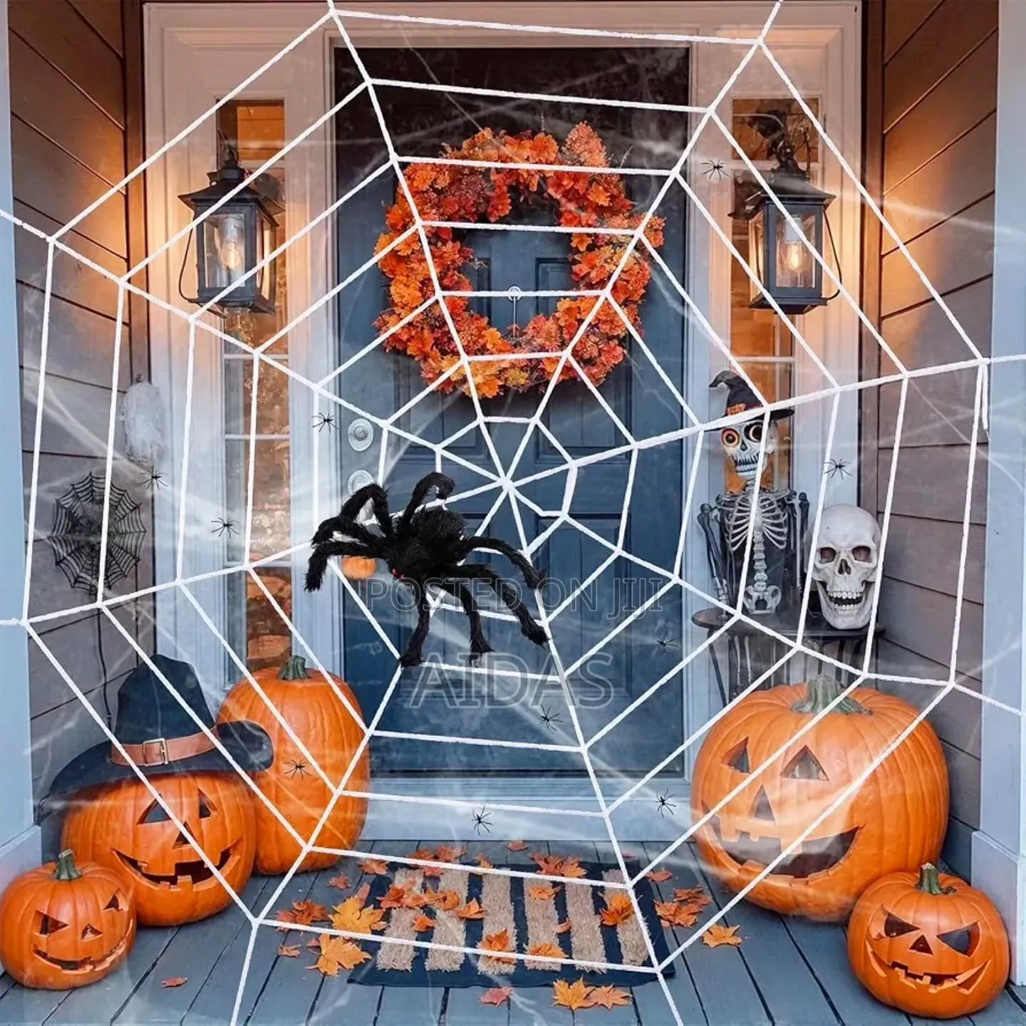 1.5m Round Spider Web Net Decoration Halloween Prop