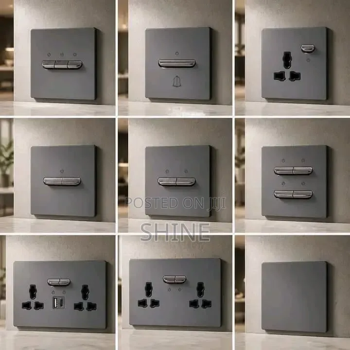 Grey Toggle Switches and Sockects