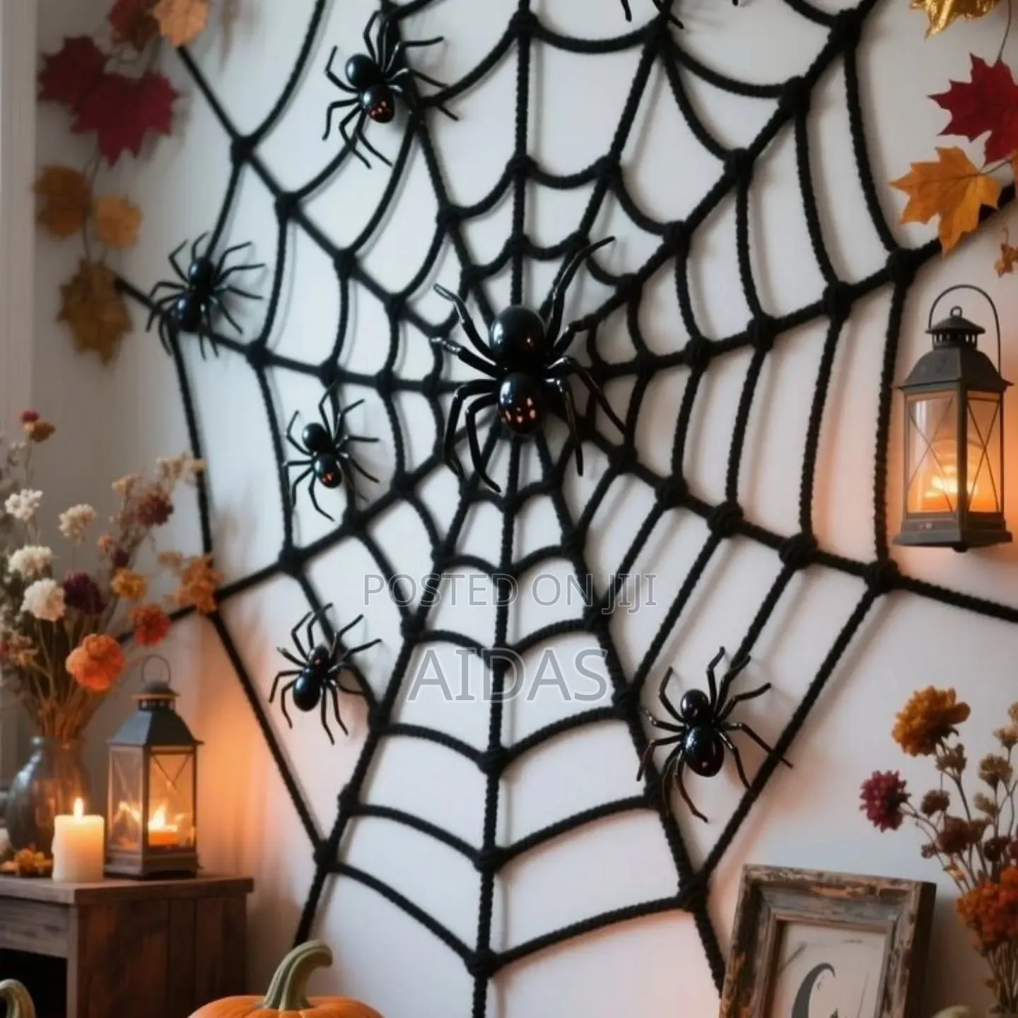 1.5m Round Spider Web Net Decoration Halloween Prop