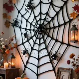 1.5m Round Spider Web Net Decoration Halloween Prop