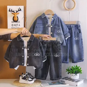 Children Unisex Denim Three Piece Set