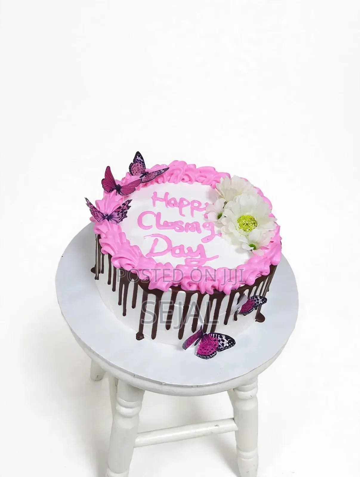 Happy Closing Day Butterfly Drip Cake