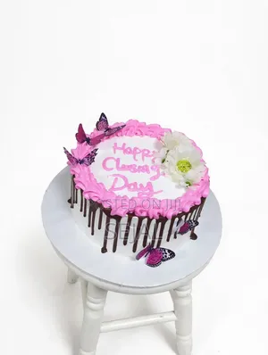 Happy Closing Day Butterfly Drip Cake