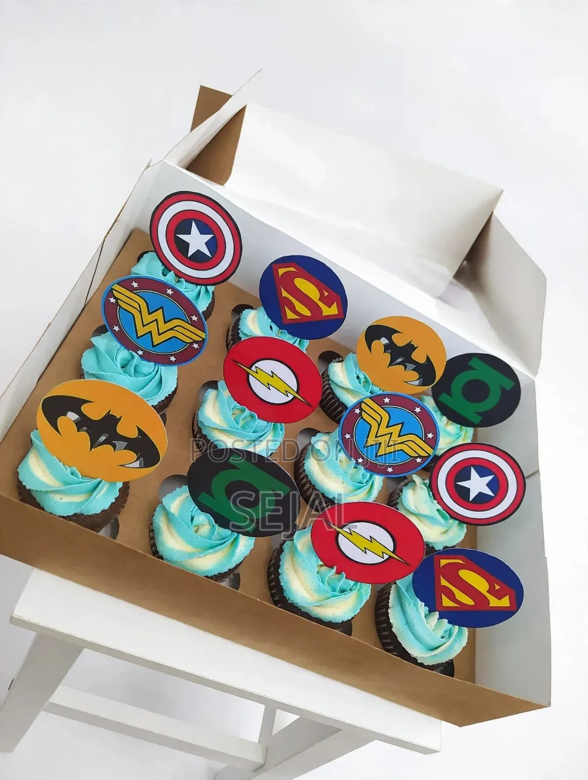 Superhero Logo Cupcakes Box of 12