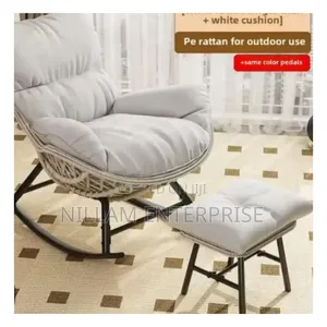 Luxury Rattan Rocking Chair With Ottoman