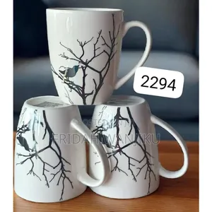 6pcs Ceramic Mug With Tree Pattern