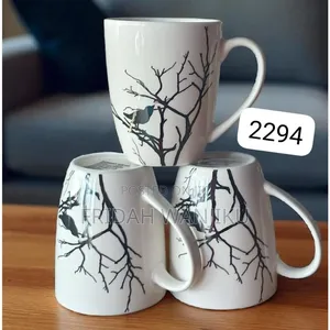 6pcs Ceramic Mug With Tree Pattern