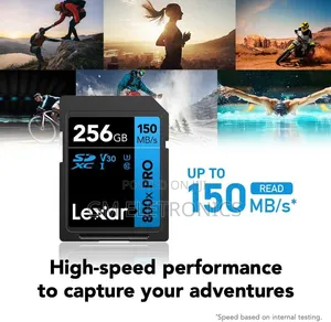 Lexar 256gb High-Performance 800x Pro Uhs-I V30 SDXC Card.