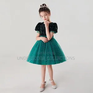 Girls Shortsleeved Dresses With Shimmers