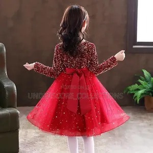 Girls Shortsleeved Dresses With Shimmers