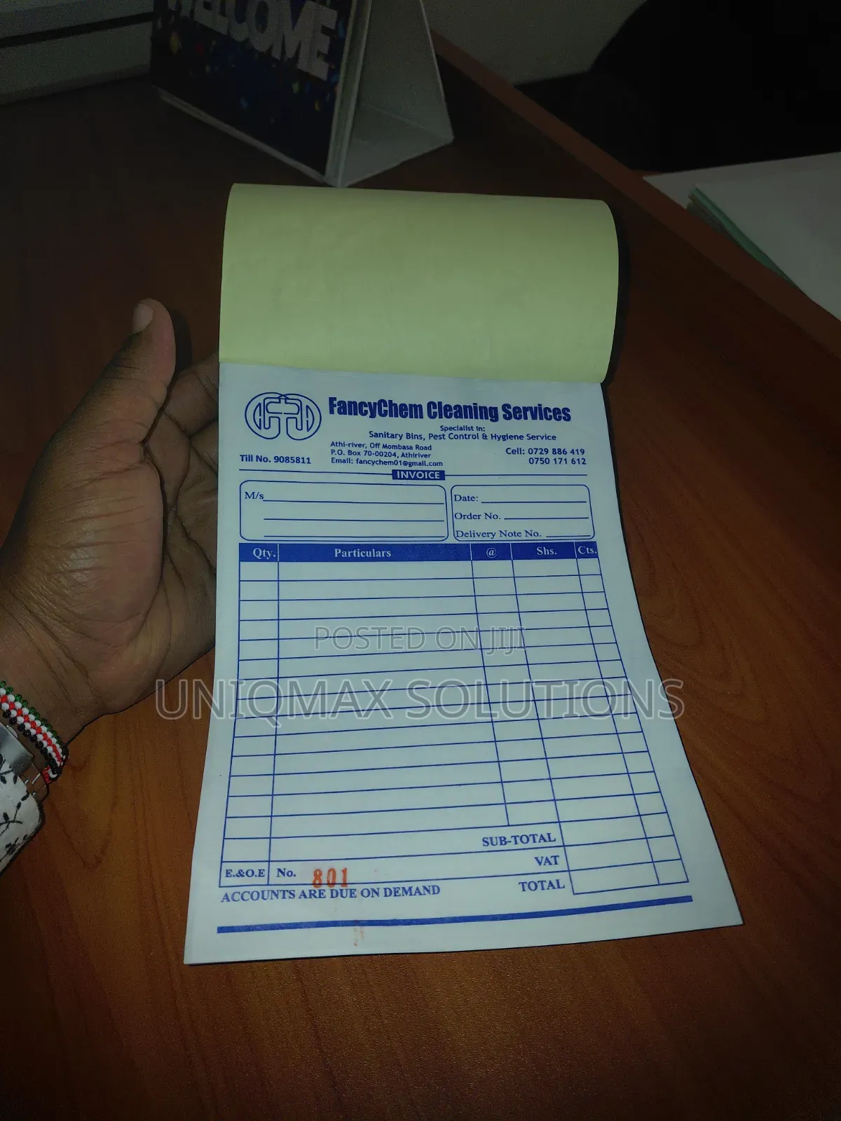 Custom Printed Receipt Books & Invoice