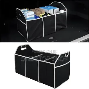 Car Boot Organizer With 3_main Interior Sections With Carrying Handles
