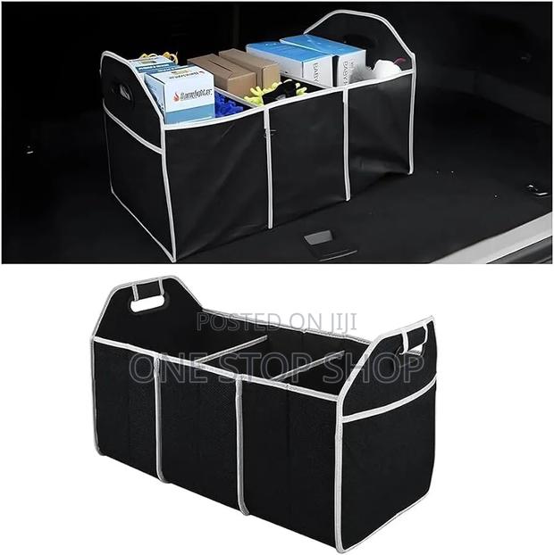 Car Boot Organizer With 3_main Interior Sections With Carrying Handles - main view