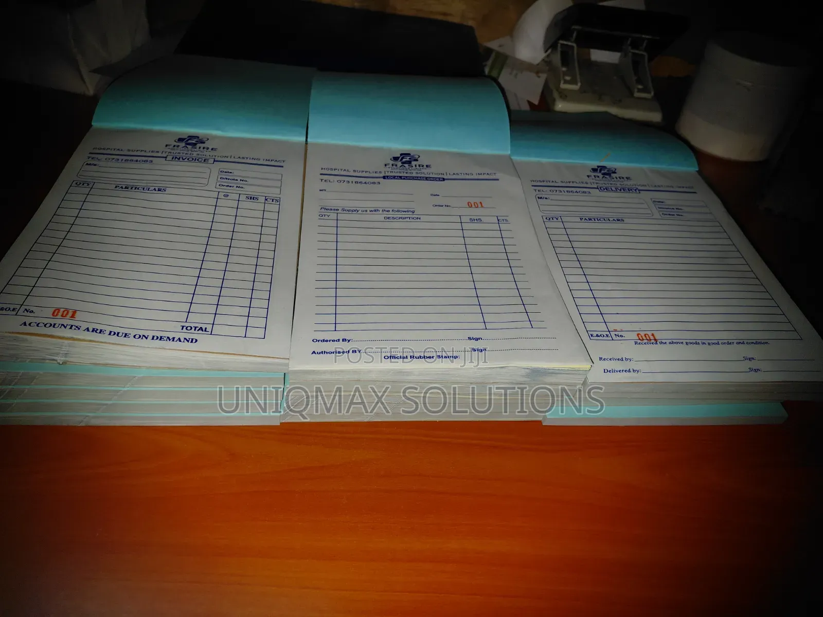 Custom Printed Receipt Books & Invoice