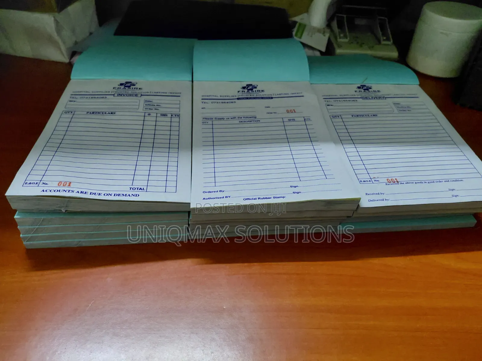 Custom Printed Receipt Books & Invoice