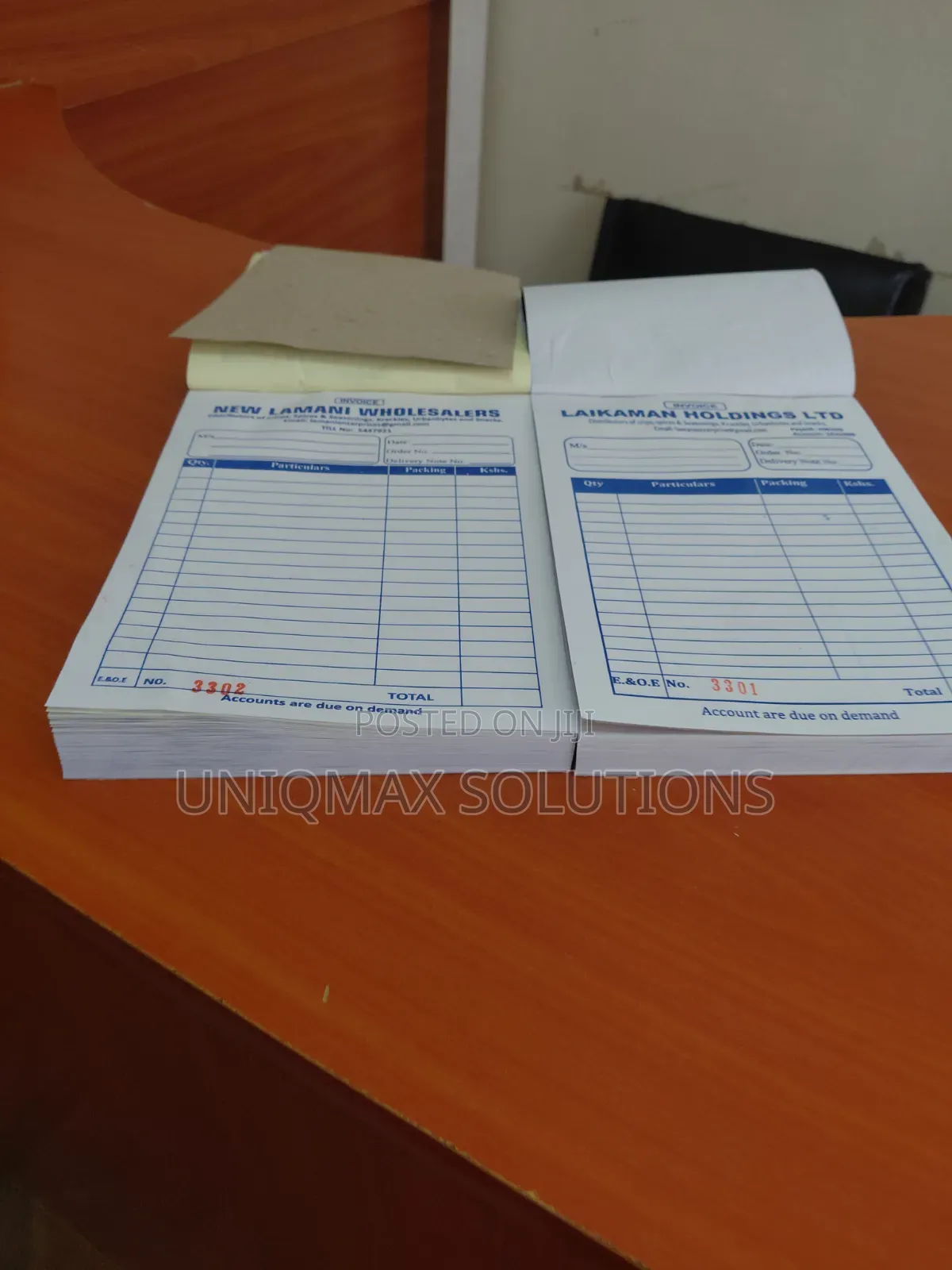 Custom Printed Receipt Books & Invoice