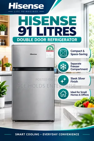 91 Litres Top Freezer Hisense Double-Door Fridge (Silver)