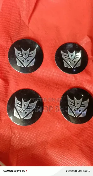 4pcs Universal Transformers Deception Wheel Center Cap Stickers