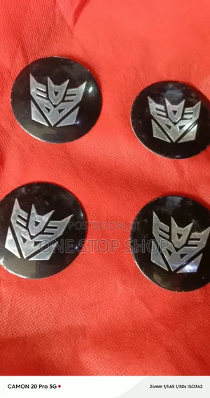 4pcs Universal Glossy Black Self Adhesive Stick on Center Caps