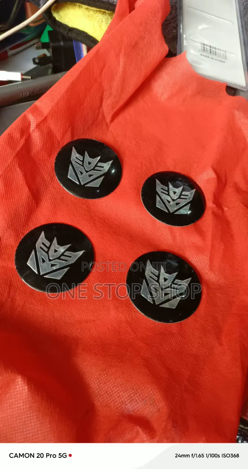 4pc Round Black Silver Transformers Deception Wheel Center Hub Decals